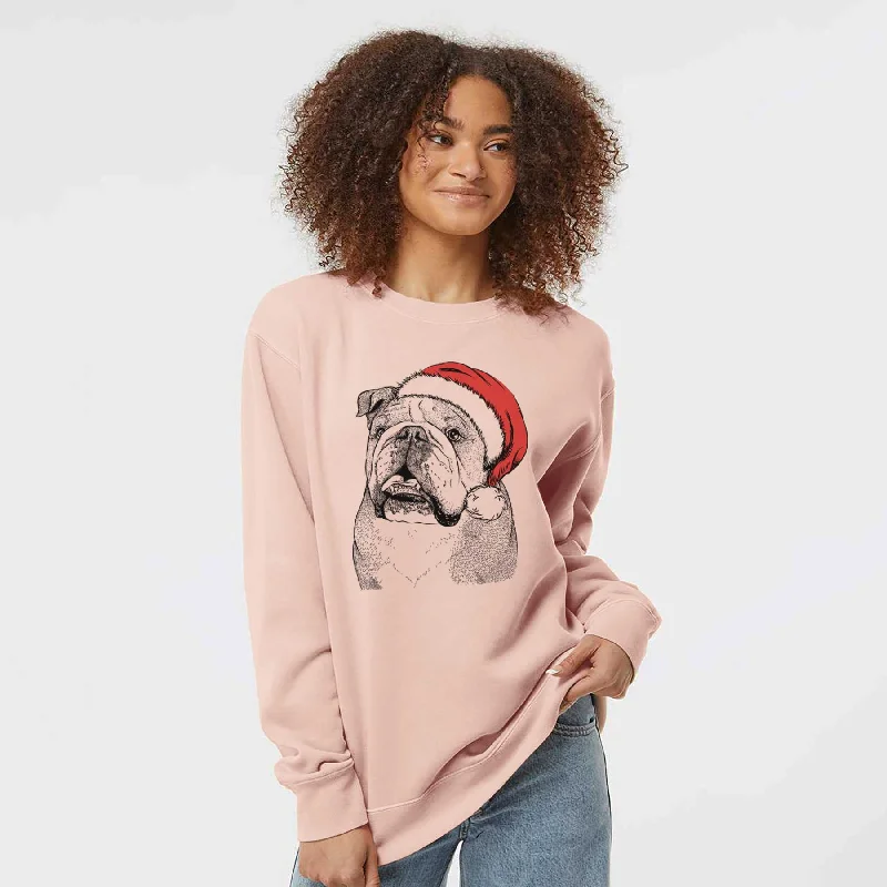 Weekend Deal stylish sports hoodieSanta Piggy the English Bulldog - Unisex Pigment Dyed Crew Sweatshirt Weekend Deal stylish sports hoodieSanta Piggy the English Bulldog - Unisex Pigment Dyed Crew Sweatshirt