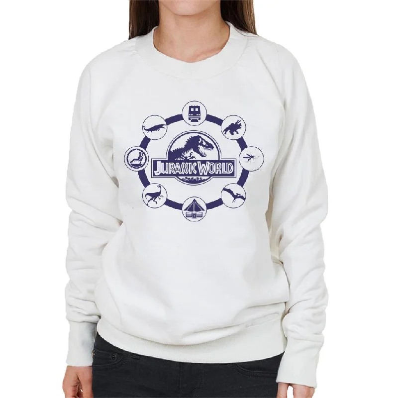 Instant Savings graphic gym sweatshirtJurassic World Film Iconography Women's Sweatshirt