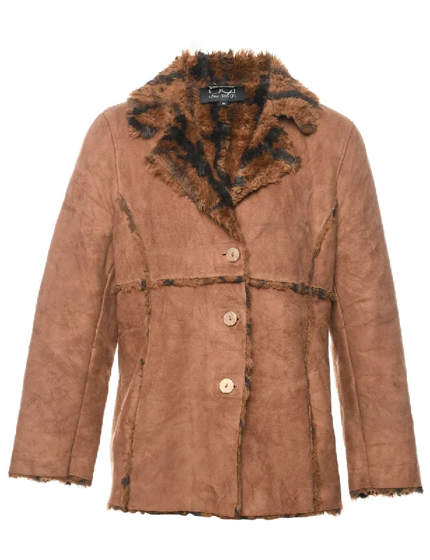 Loyalty Reward cold weather jacketLight Brown & Orange Shearling Lined Coat - L