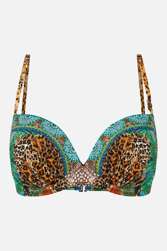 Stock Clearance EMBELLISHED MOULDED PLUNGE BRA SURREALIST XANADU