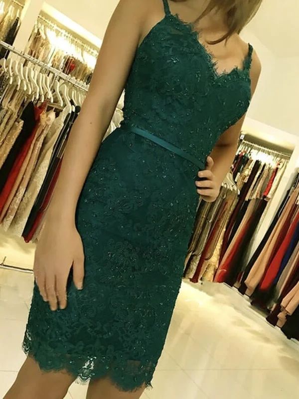 Discount Deals high-waisted dresshigh-waisted dressOpen Back Mermaid Dark Green Lace Short Prom Homecoming Dresses, Dark Green Lace Formal Graduation Evening Dresses SP2241