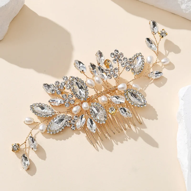Buy More, Save More elegant maxi dresselegant maxi dressBridal hair comb Wedding ladies Vintage updo accessories Handmade rhinestone pearl hair comb 757689767059