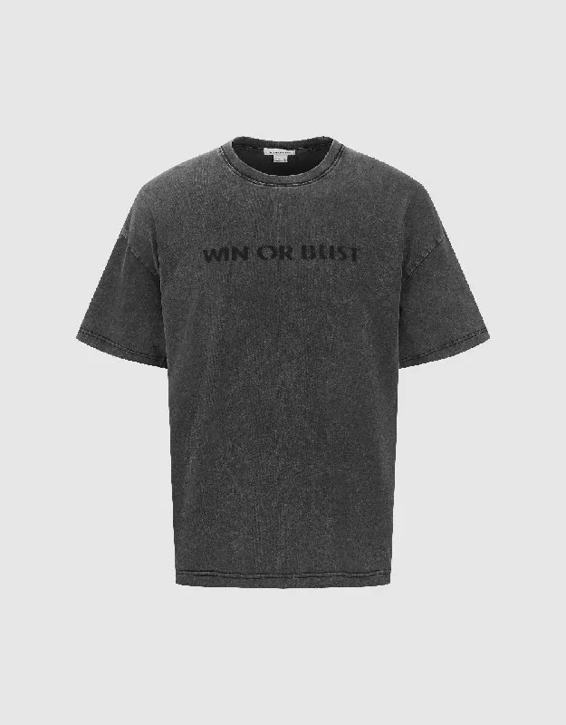 Buy Now Letter Printed Crew Neck Knitted T-Shirt