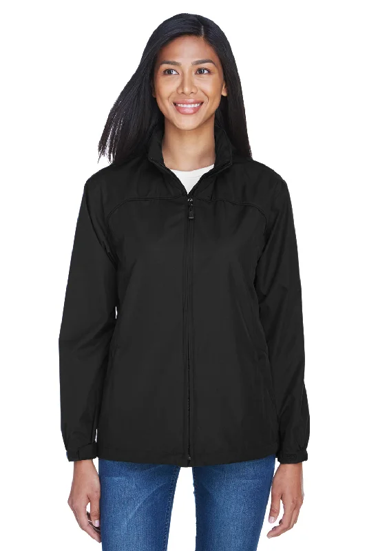 Bonus Savings elegant coatNorth End Womens Techno Lite Water Resistant Full Zip Hooded Jacket - Black