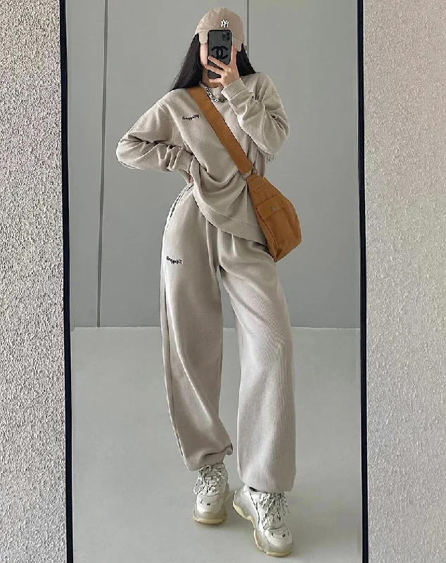 Weekend Deal Stacey Solid Color Sweatshirt Sweatpants Matching Set
