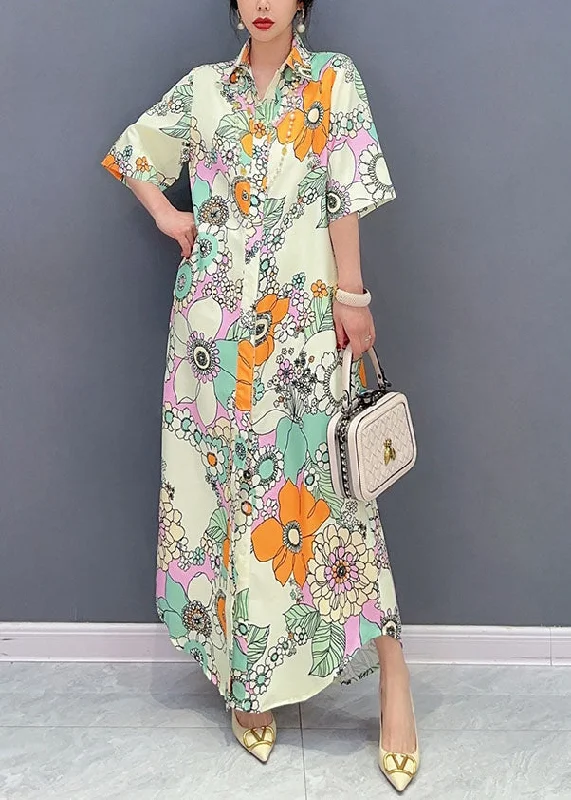 Lowest Prices formal dressformal dressYellow Floral Patchwork Long Cotton Dresses Peter Pan Collar Summer