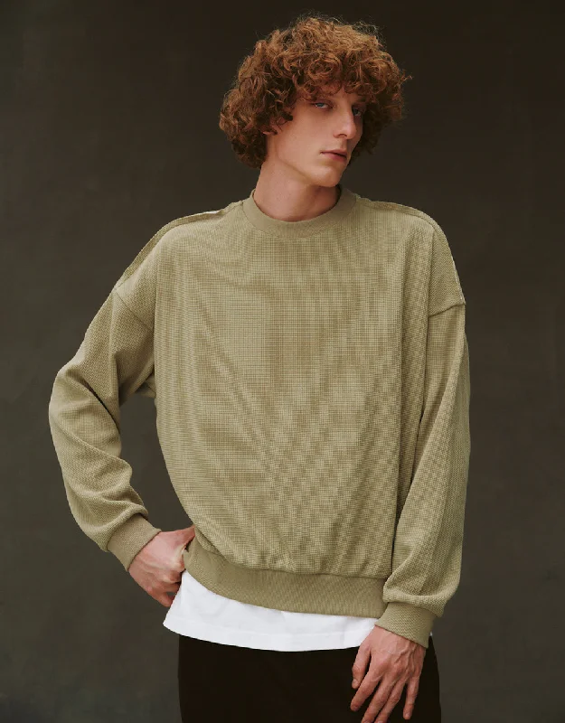 Final Clearance Drop Shoulder Sleeve Crew Neck Sweatshirt