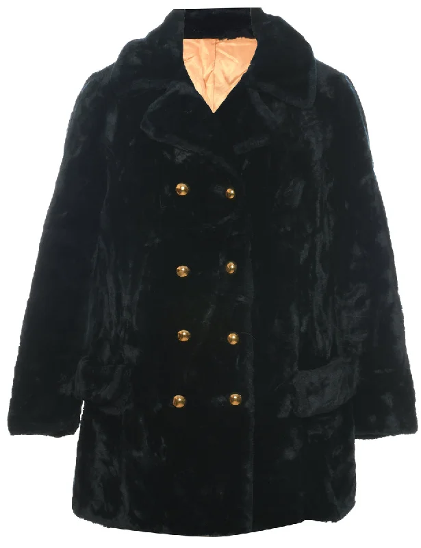 relaxed winter jacketDouble Breasted Faux Fur Coat - M