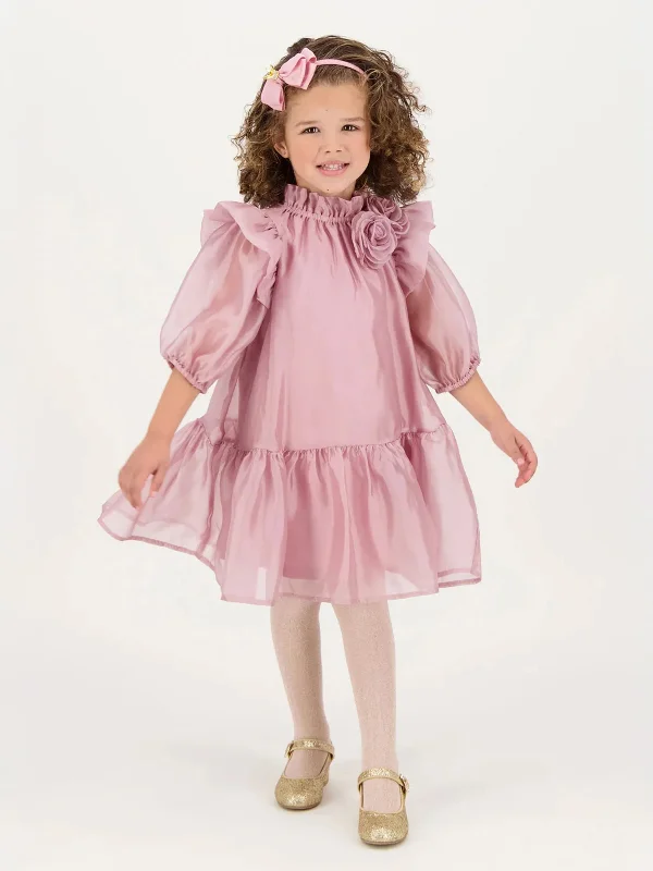 pleated dressAngels Face Girls Lark Rose Trim Dress in Pink