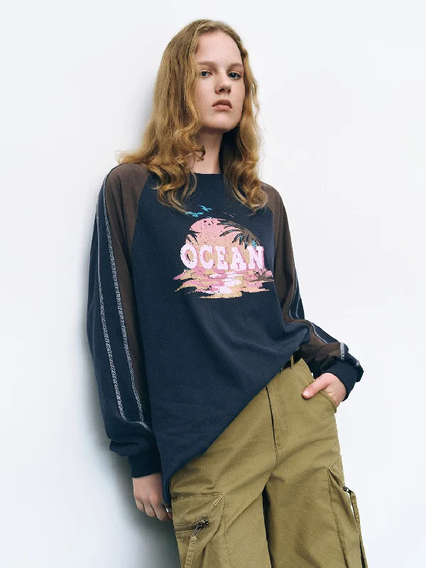 Must-Have Deals Printed Crew Neck Loose Sweatshirt