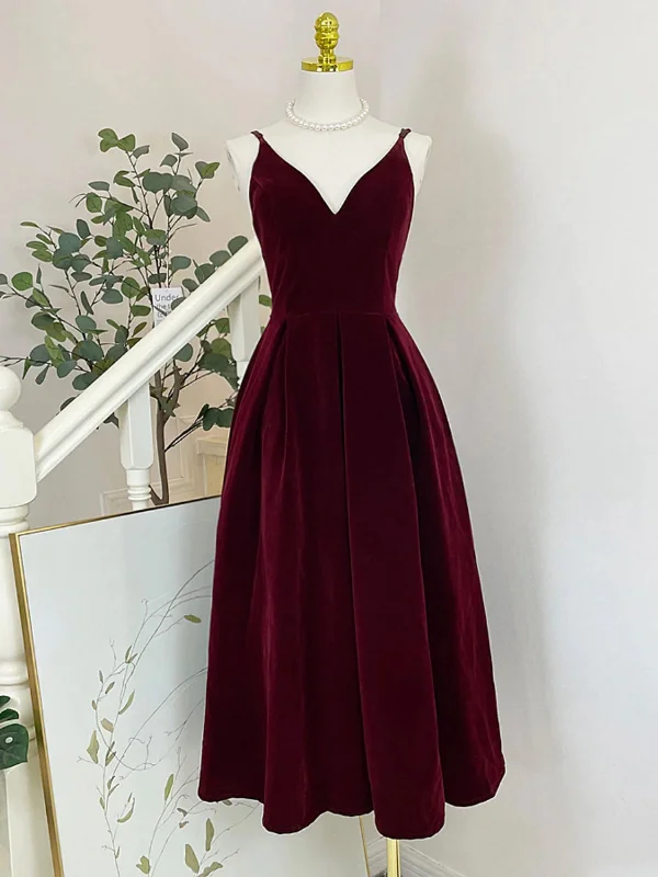 Price Break printed dressprinted dressV Neck Tea Length Burgundy/Black Prom Dresses, Burgundy/Black Velvet Homecoming Dresses, Burgundy/Black Formal Graduation Evening Dresses SP2726 Price Break printed dressprinted dressV Neck Tea Length Burgundy/Black Prom Dresses, Burgundy/Black Velvet Homecoming Dresses, Burgundy/Black Formal Graduation Evening Dresses SP2726