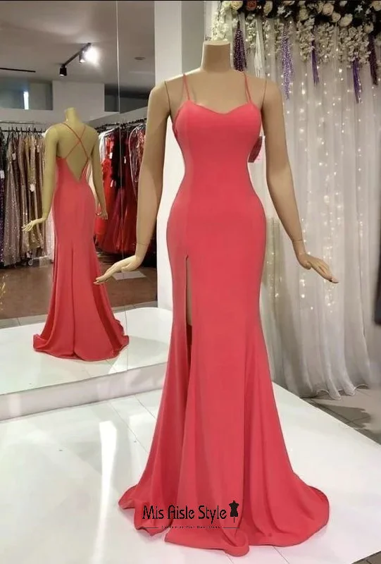 Shop and Save evening dressevening dressSexy Slit Fitted Open Back Party Dress