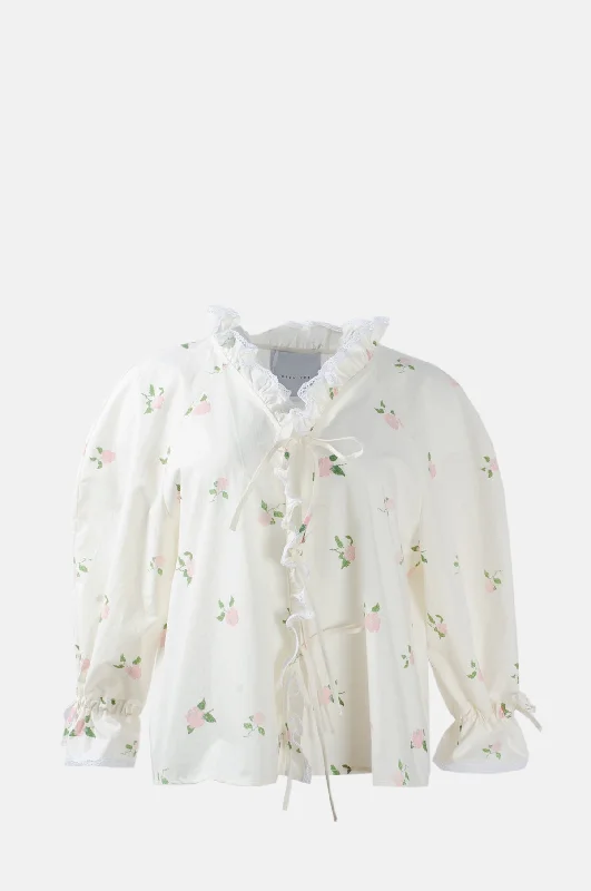Act Now performance gym sweatshirtLaura Top Cotton Lace White Rose