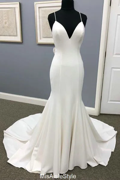 cocktail party dressSpaghetti Straps Fitted Wedding Dress