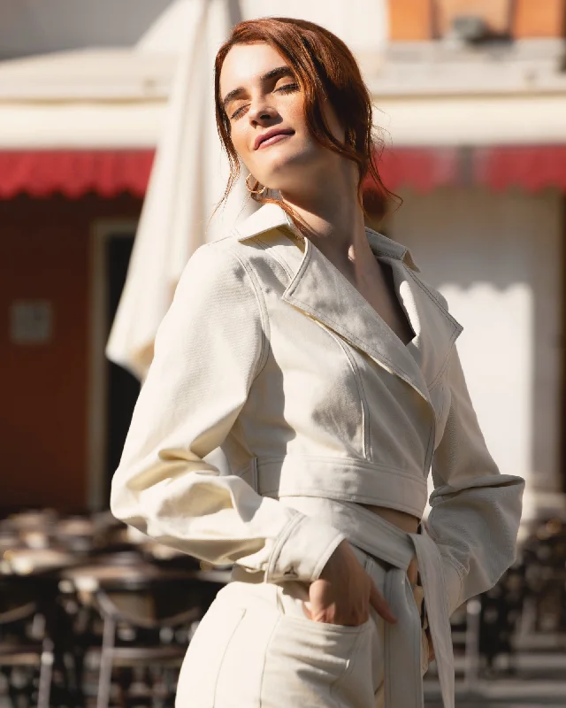 Blowout Sale modern outerwearLove Lies Wrap Jacket - Ivory