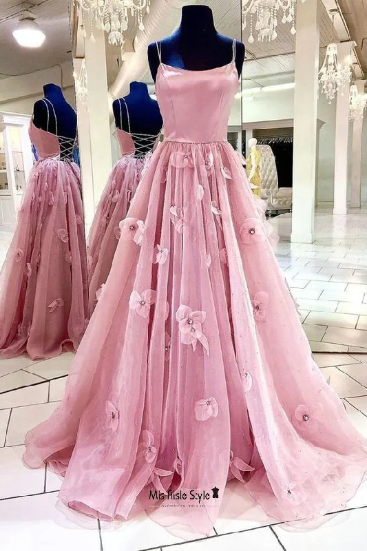Super Deal lace dresslace dressCriss Cross Back Dusty Pink Prom Dress