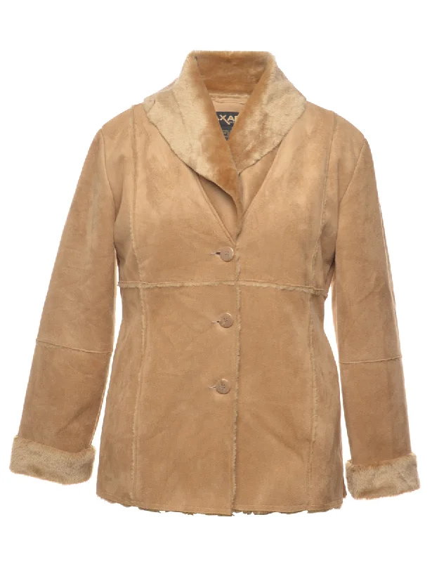 Bargain Blast oversized trench coatFaux Fur Lined Beige Cropped Coat - M
