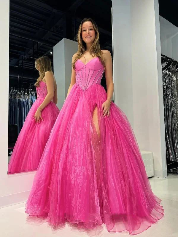 Limited Availability sleek midi dresssleek midi dressA Line Strapless Hot Pink Tulle Long Prom Dresses with High Slit, Long Hot Pink Formal Graduation Evening Dresses SP3034 Limited Availability sleek midi dresssleek midi dressA Line Strapless Hot Pink Tulle Long Prom Dresses with High Slit, Long Hot Pink Formal Graduation Evening Dresses SP3034