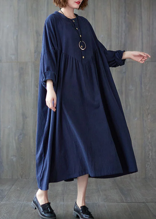 Limited Availability knit dressknit dressStylish Navy Button Patchwork Dress Spring