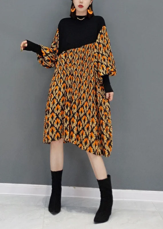 Price Meltdown stylish dressstylish dressKhaki Knit Patchwork Chiffon Holiday Pleated Dress Spring