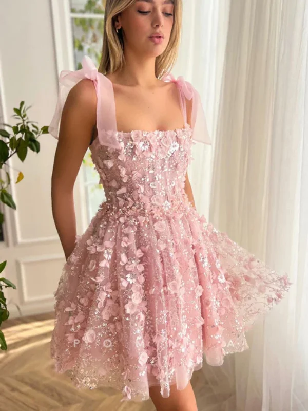 Mega Sale casual evening dresscasual evening dressCute A Line Pink Lace Floral Prom Dresses, Beaded Pink Homecoming Dresses, Short Pink Formal Evening Dresses with 3D Flowers SP2964 Mega Sale casual evening dresscasual evening dressCute A Line Pink Lace Floral Prom Dresses, Beaded Pink Homecoming Dresses, Short Pink Formal Evening Dresses with 3D Flowers SP2964