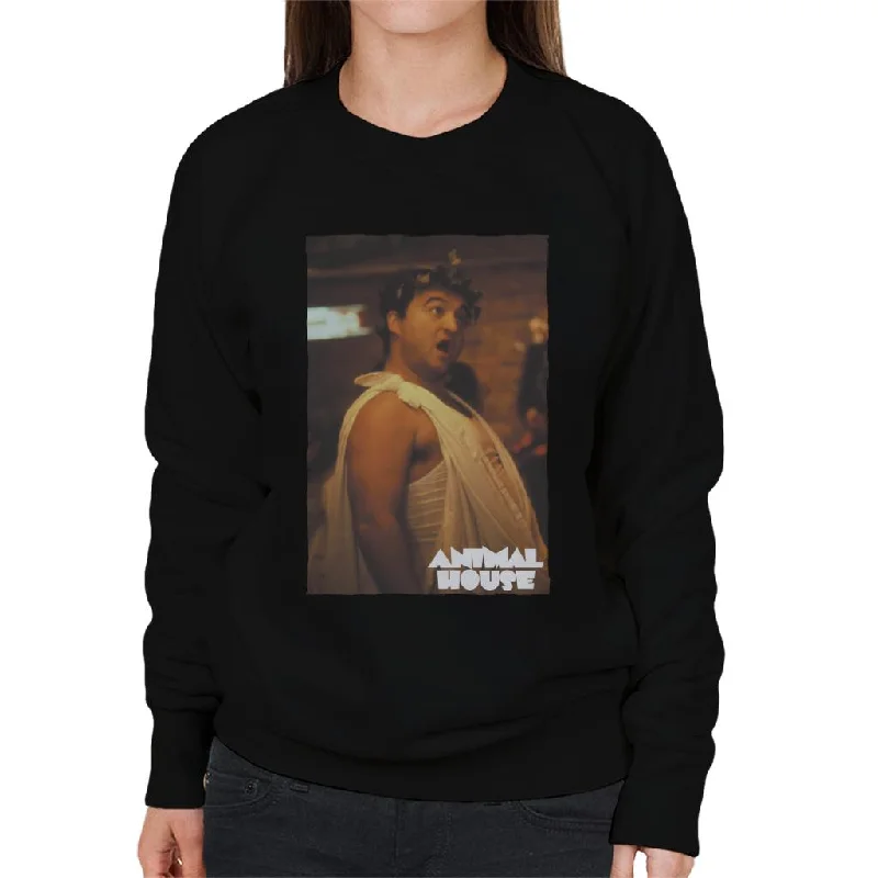 workout style hoodieAnimal House John Bluto Blutarsky Dressed In Toga Women's Sweatshirt