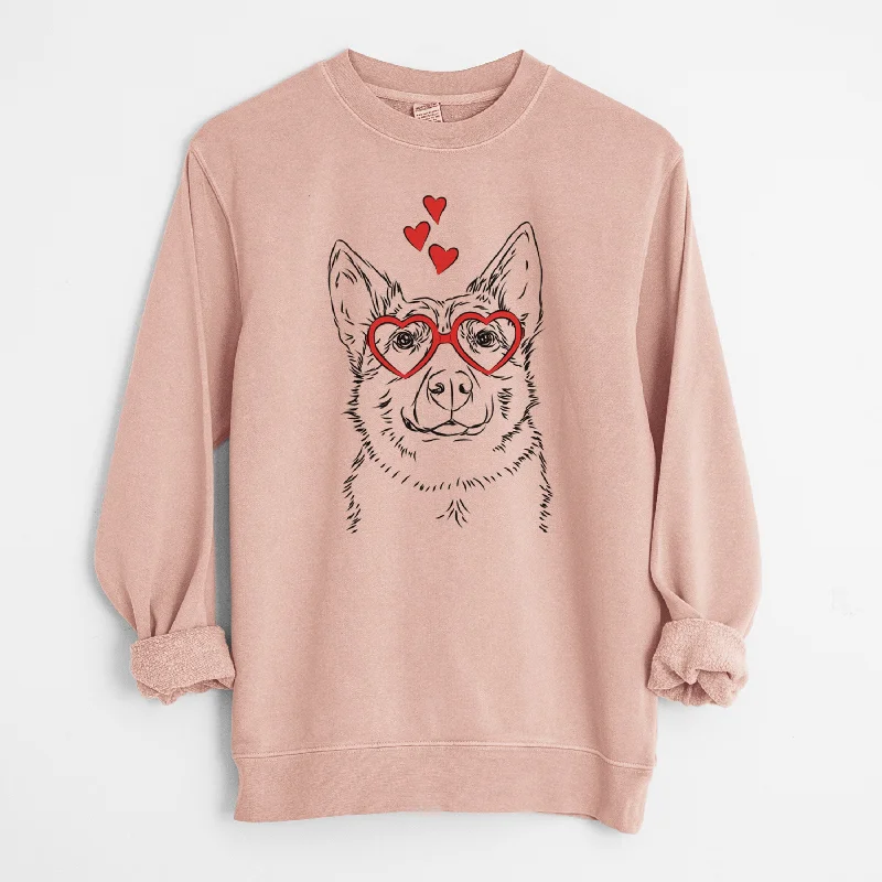 Blowout Sale pullover workout hoodieValentine Austin the Heeler - Unisex Pigment Dyed Crew Sweatshirt