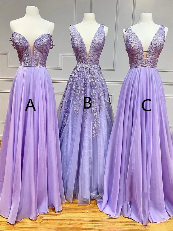 Don't Wait printed dressprinted dressV Neck Lilac Lace Long Prom Dresses, Off Shoulder Lilac Formal Dresses, Lilac Lace Evening Dresses SP2377