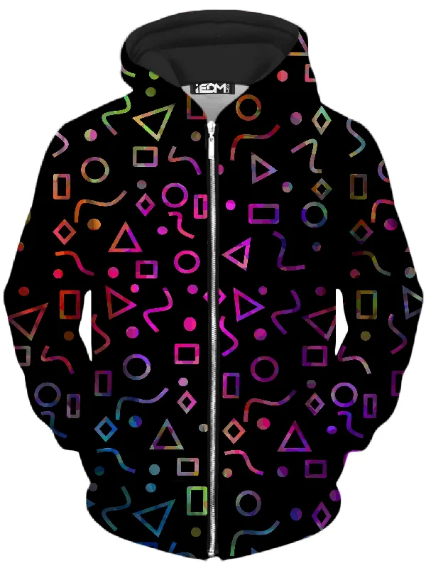 Flash Sale performance hoodieModern Shapes Unisex Zip-Up Hoodie