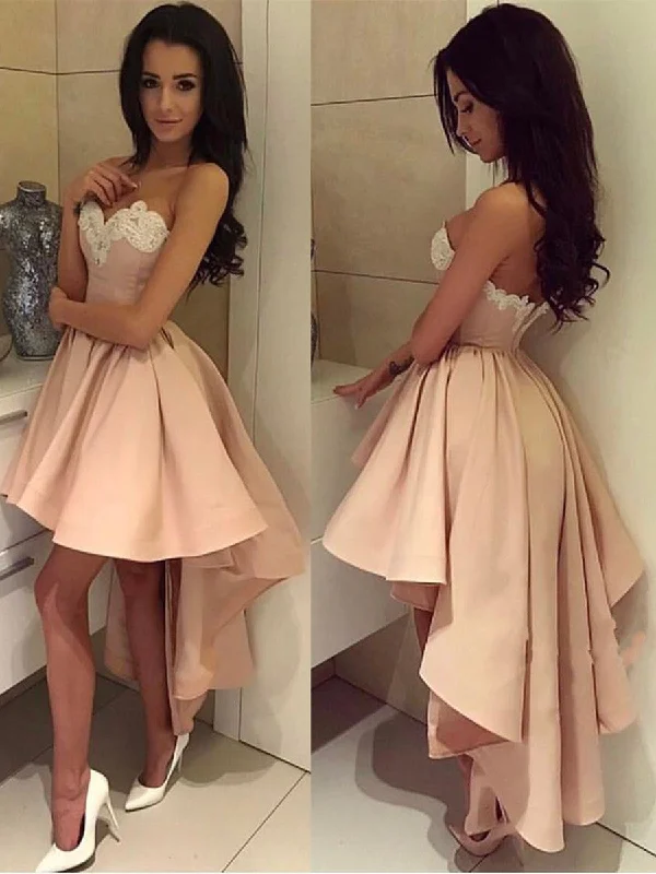 Don't Wait fitted bodycon dressfitted bodycon dressA Line High Low Lace Short Prom Dresses, High Low Homecoming Dresses