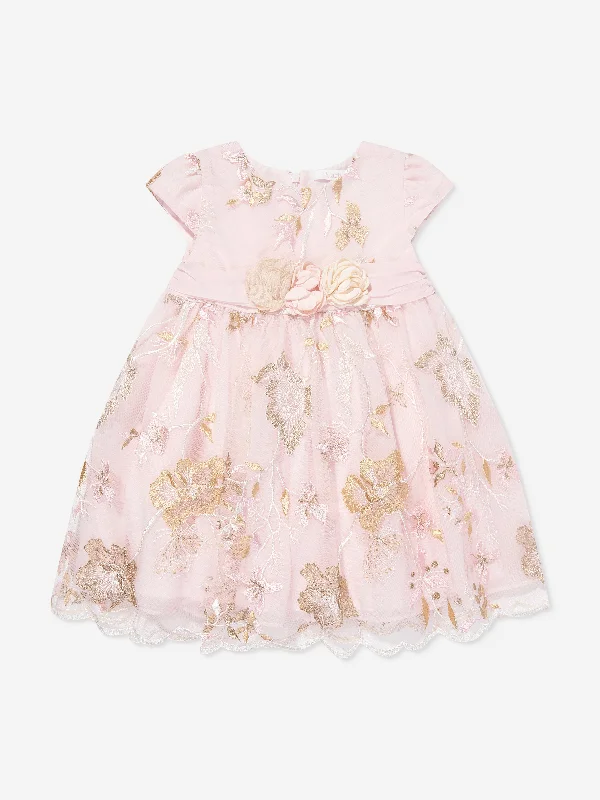 casual midi dressPatachou Girls Floral Lace Occasion Dress in Pink