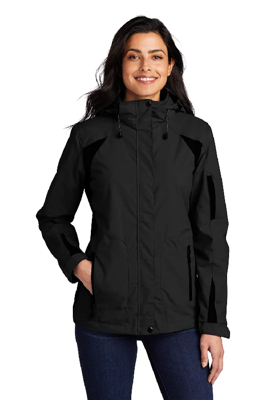 Super Bargain contemporary coatPort Authority Womens All Season II Waterproof Full Zip Hooded Jacket - Black