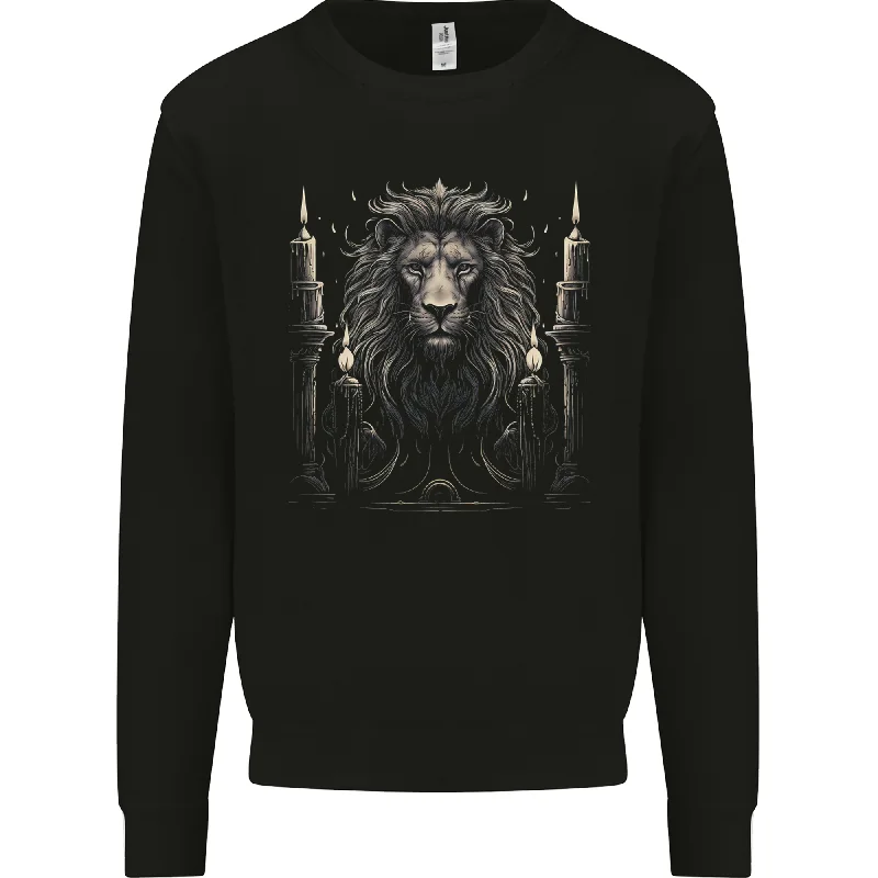 Don't Wait modern sports hoodieA Lion With Candles Mens Sweatshirt Jumper