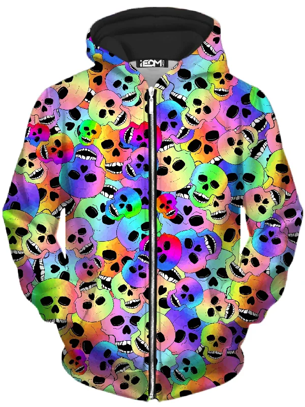Low Prices oversized pullover sweatshirtHappy Skulls Unisex Zip-Up Hoodie