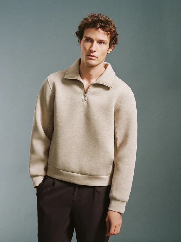 Members Only Zip Half Placket Straight Sweatshirt