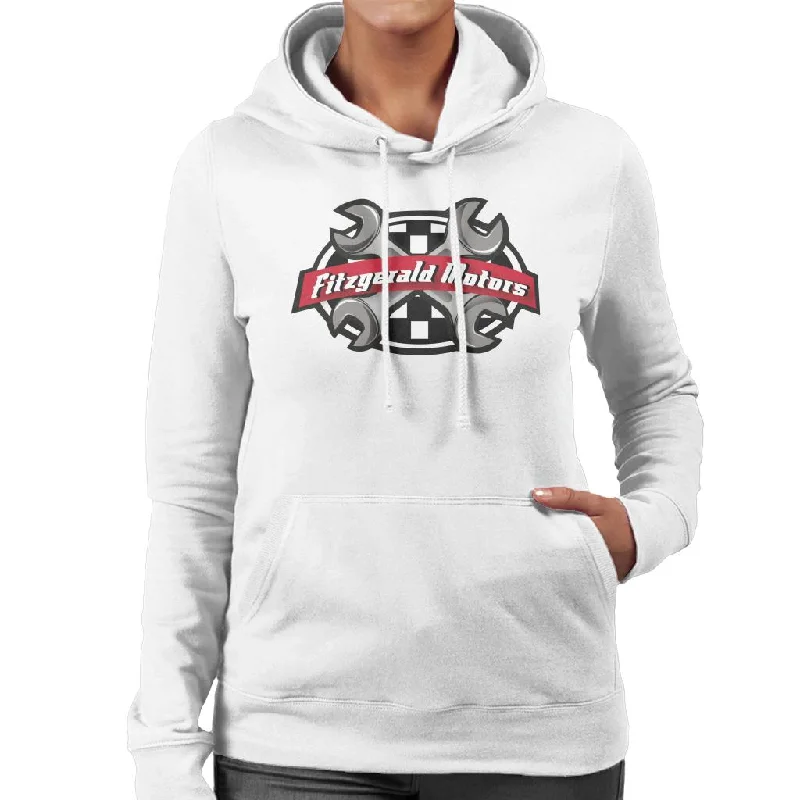 comfy hoodieNeighbours Fitzgerald Motors Logo Women's Hooded Sweatshirt