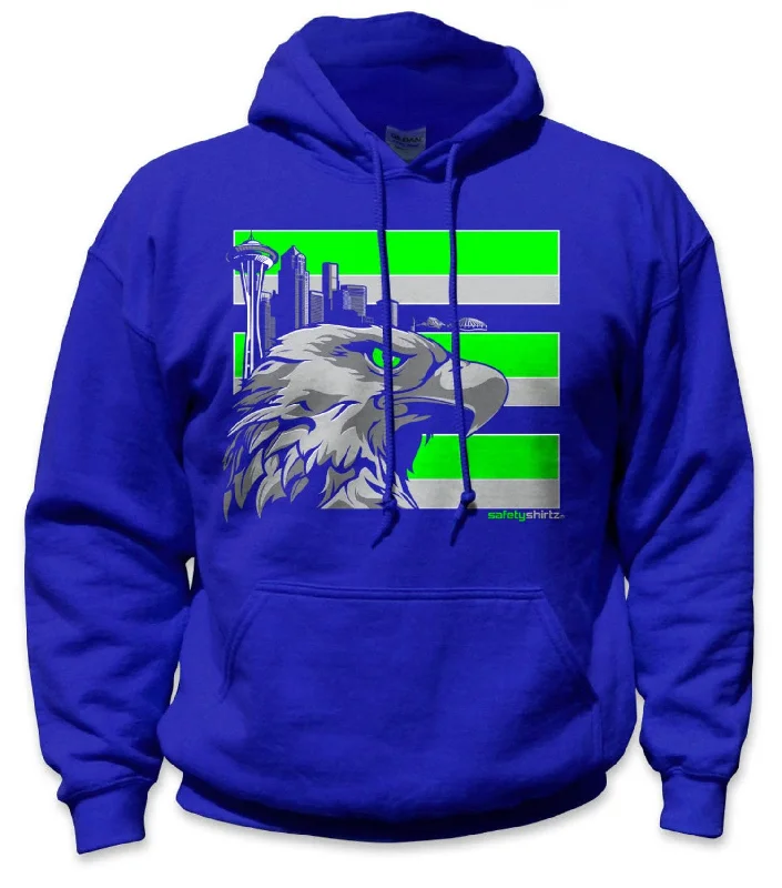 Year-End Sale stylish blazer coatSafetyShirtz Throwback Seattle Hi-Vis Stripe Hoodie