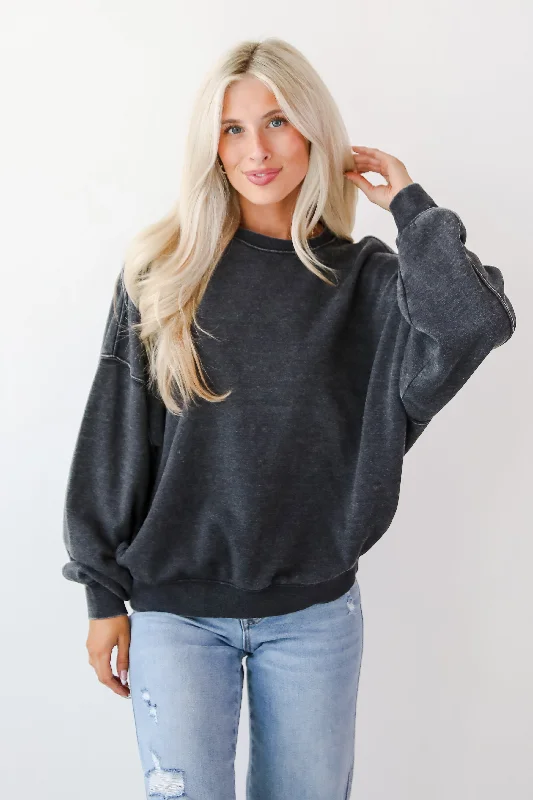 comfortable athletic sweatshirtFINAL SALE - Weekend Chiller Black Sweatshirt - DOORBUSTER