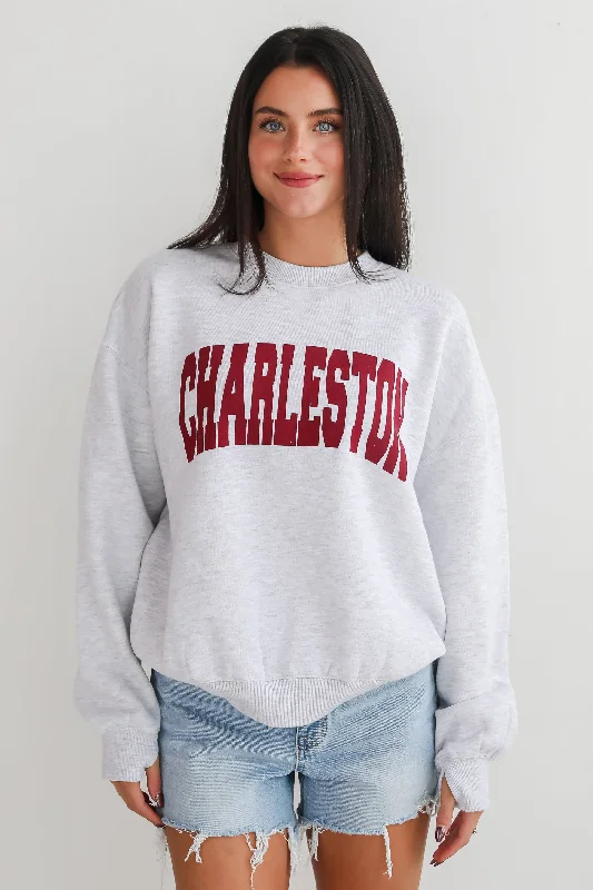 Limited Availability bold workout sweatshirtLight Heather Grey/Maroon Charleston Sweatshirt Limited Availability bold workout sweatshirtLight Heather Grey/Maroon Charleston Sweatshirt