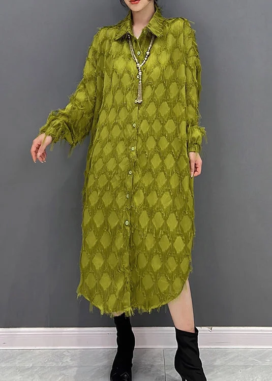 Extra Discounts puff sleeve dresspuff sleeve dressBohemian Green Peter Pan Collar Tasseled Maxi Dresses Fall