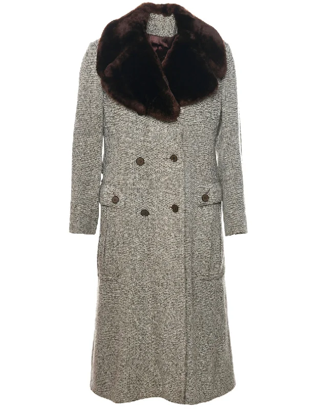 Steals and Deals stylish raincoatDouble Breasted Wool Coat - M