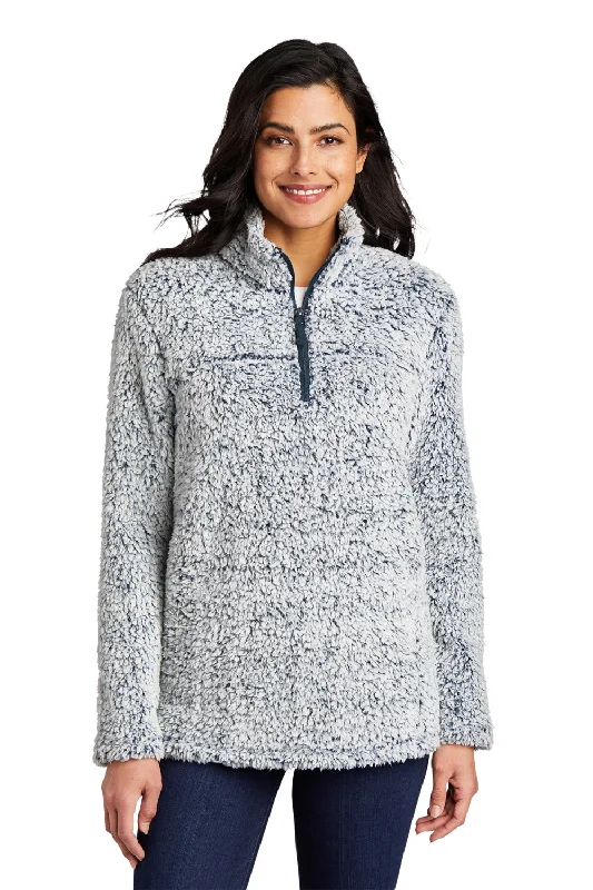 Markdown Madness lightweight outerwearPort Authority Womens Cozy Sherpa Fleece 1/4 Zip Jacket - Heather Navy Blue Markdown Madness lightweight outerwearPort Authority Womens Cozy Sherpa Fleece 1/4 Zip Jacket - Heather Navy Blue