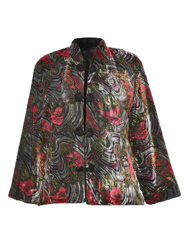 Quick Sale windbreaker jacketFloral Multi-Colour Coat - M