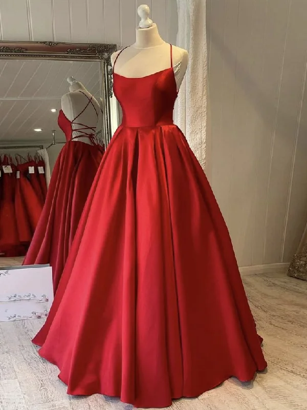 Special Price floral dressfloral dressBall Gown Criss-Cross Back Dark Red Prom Dress