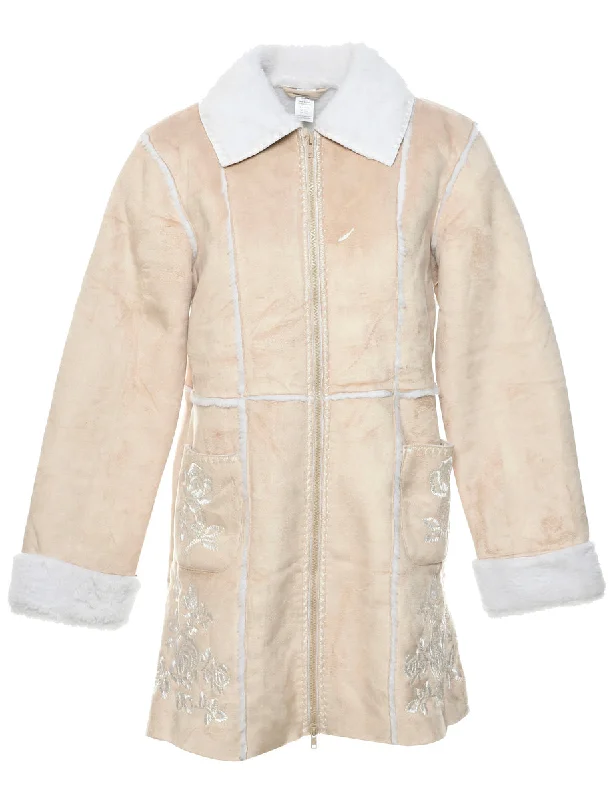 Referral Discount relaxed winter jacketLight Brown Faux Shearling Jacket - L
