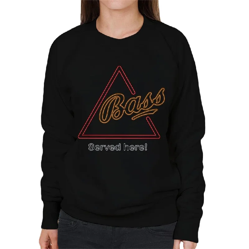 Markdowns trendy sports sweatshirtBass Served Here Neon Sign Women's Sweatshirt