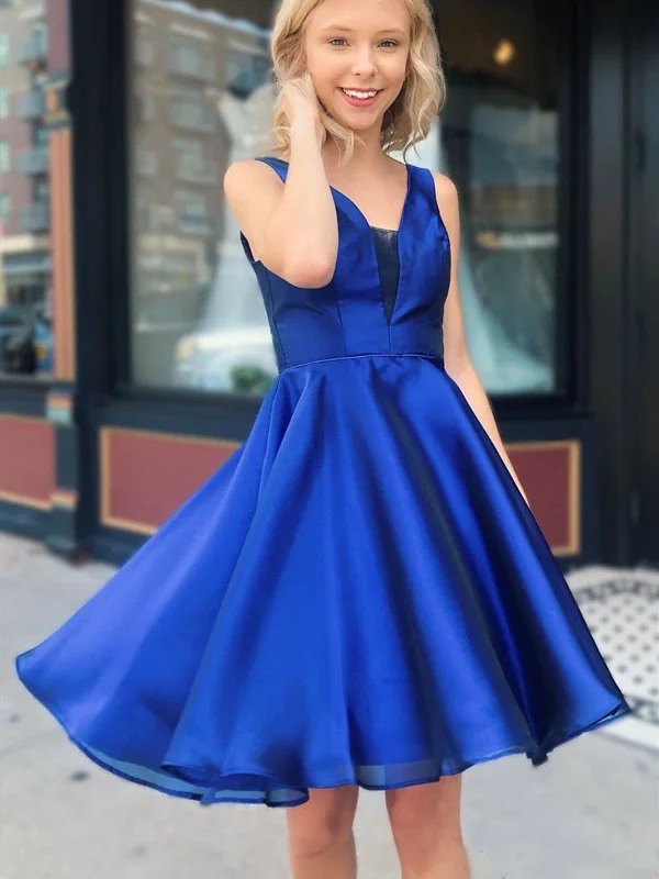 Special Buy bohemian dressbohemian dressA Line V Neck Royal Blue Short Prom Dresses, V Neck Royal Blue Homecoming Dresses, Short Royal Blue Formal Evening Dresses SP2076