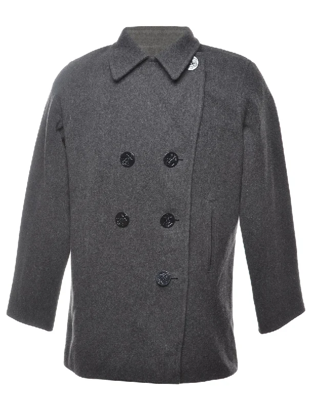 Sale Event casual coatDark Grey Peacoat - M