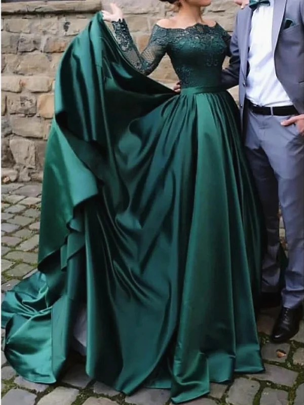 Best Deals summer floral dresssummer floral dressLong Sleeves Lace Emerald Green Prom Dresses, Emerald Green Lace Formal Dresses, Green Evening Dresses