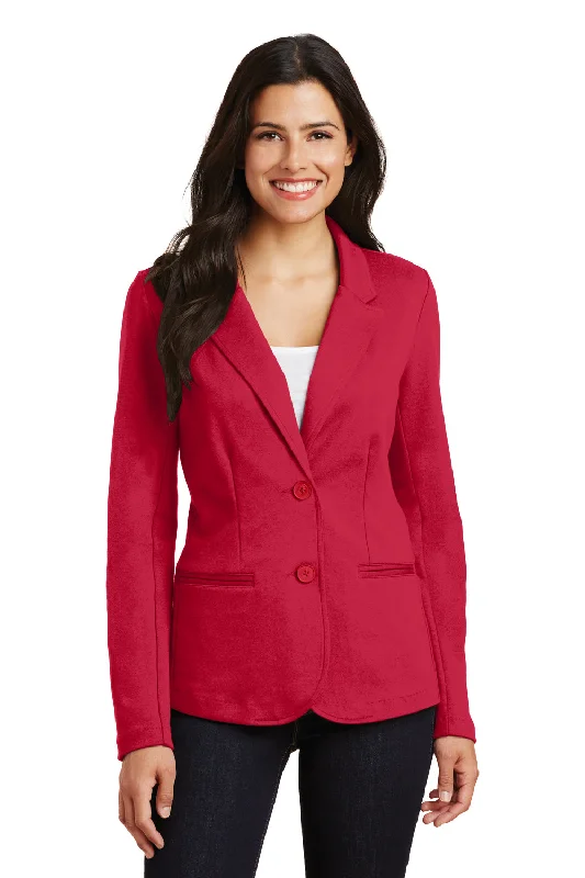 New Markdowns wool-blend coatPort Authority Womens Knit Button Down Blazer - Rich Red New Markdowns wool-blend coatPort Authority Womens Knit Button Down Blazer - Rich Red
